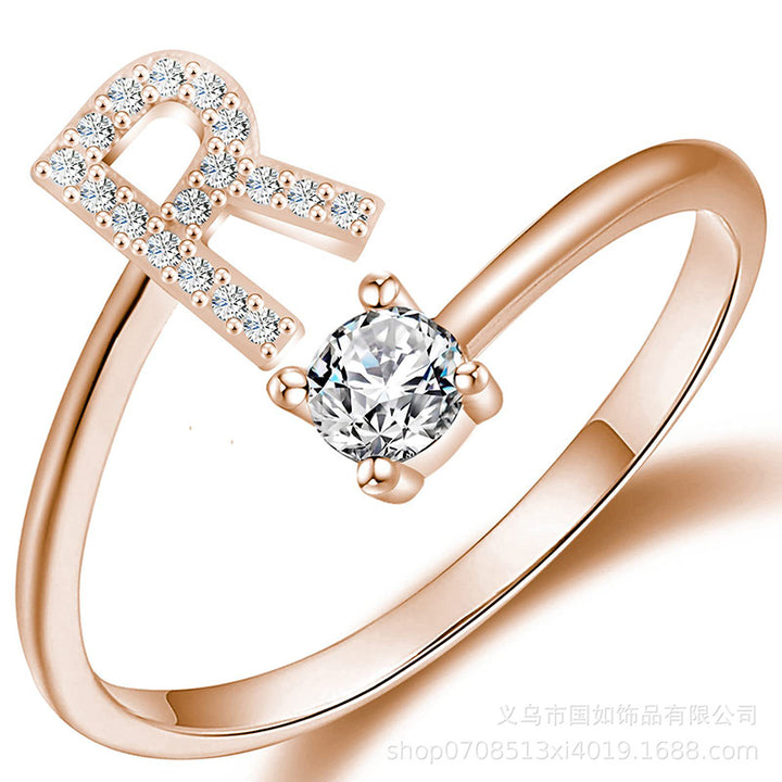 Iced Initial Ring - Engraved Giftsly