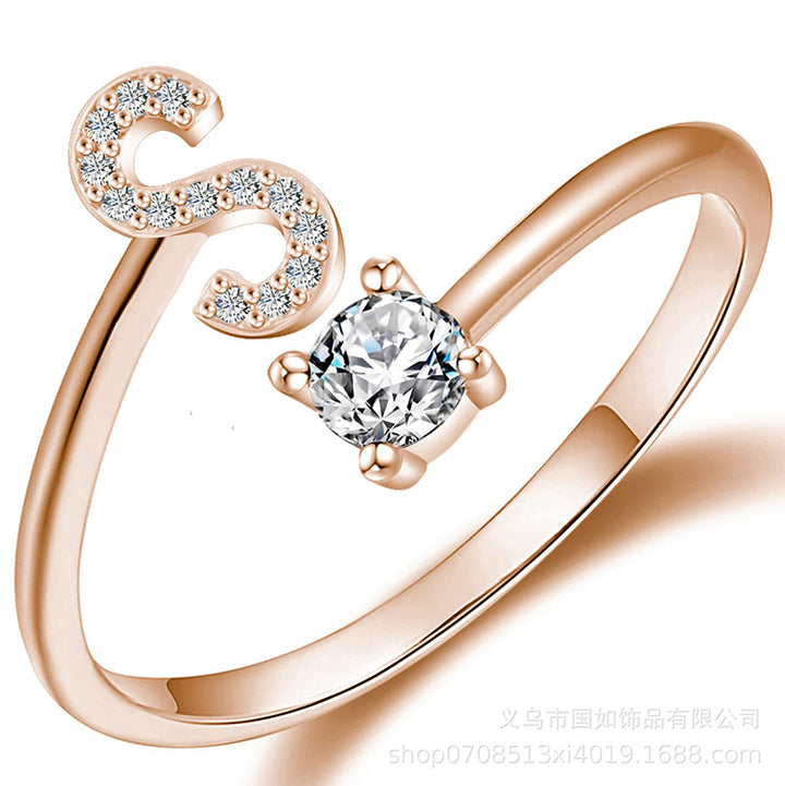 Iced Initial Ring - Engraved Giftsly
