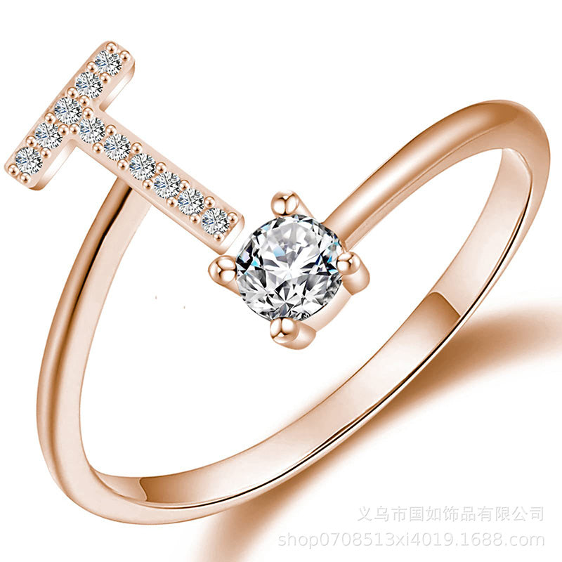 Iced Initial Ring - Engraved Giftsly