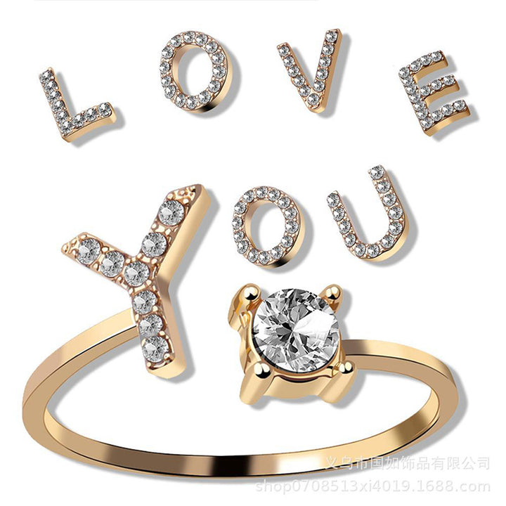 Iced Initial Ring - Engraved Giftsly