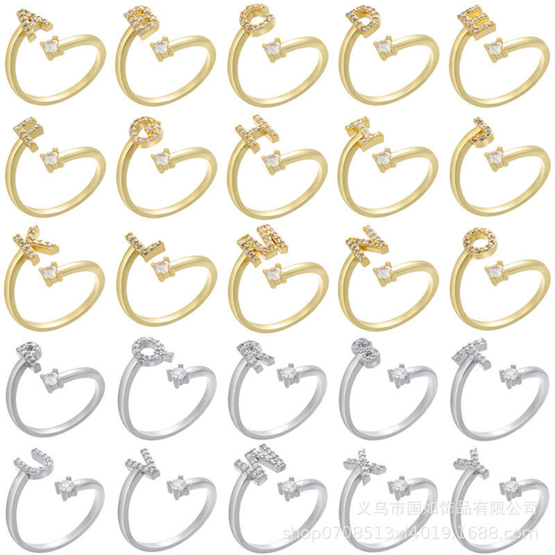 Iced Initial Ring - Engraved Giftsly