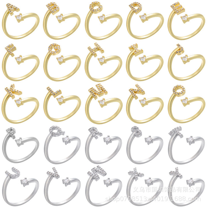 Iced Initial Ring - Engraved Giftsly