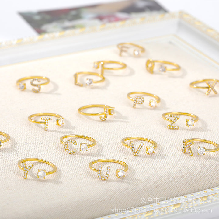 Iced Initial Ring - Engraved Giftsly