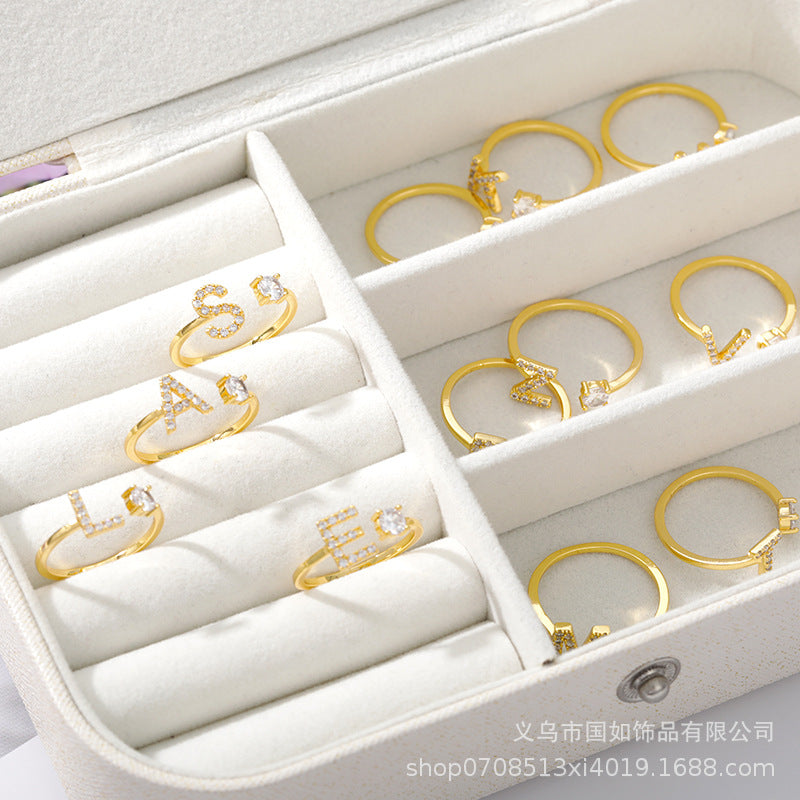 Iced Initial Ring - Engraved Giftsly