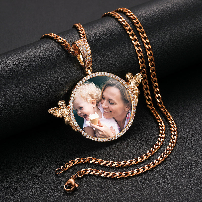 Custom Pendant With Picture-Angel Necklace