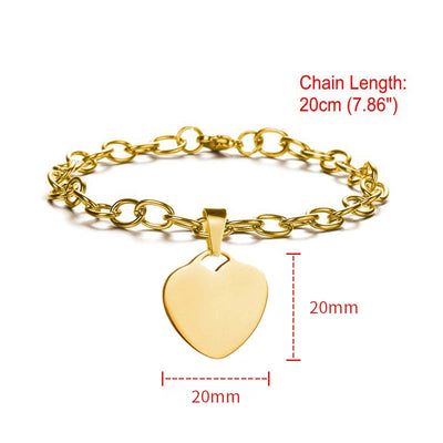 Personalized Bracelets-Photo Charm Bracelet-Name Engraved Bracelet-Stainless Steel Bracelet