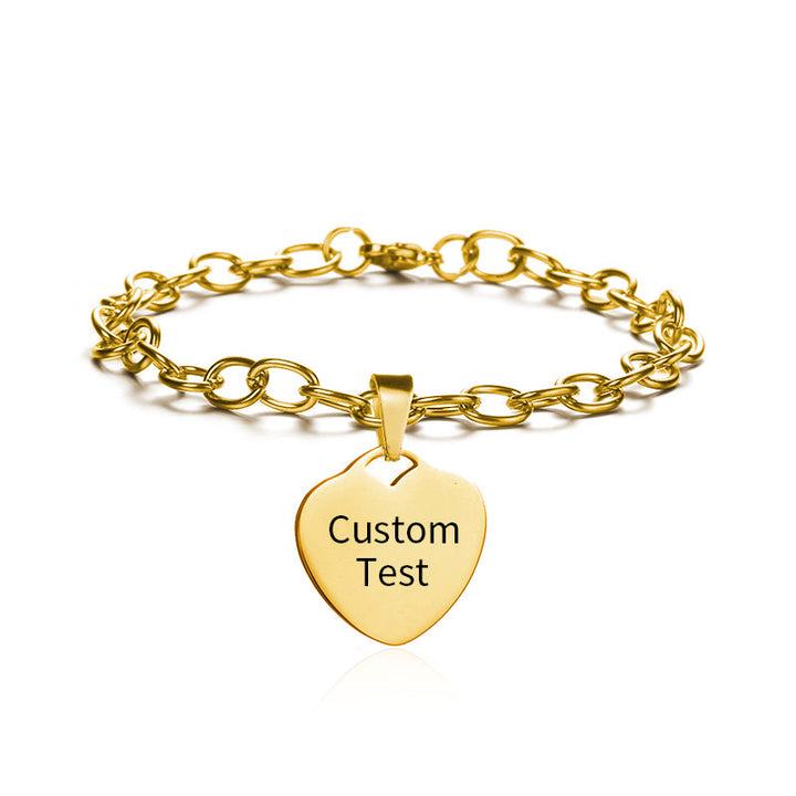 Personalized Bracelets-Photo Charm Bracelet-Name Engraved Bracelet-Stainless Steel Bracelet