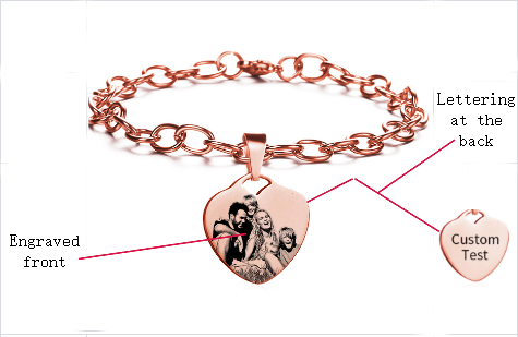 Personalized Bracelets-Photo Charm Bracelet-Name Engraved Bracelet-Stainless Steel Bracelet