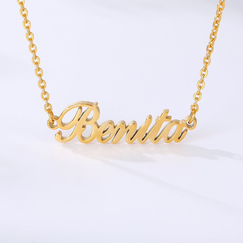 14k Gold Plated Personalized Name Necklace with Butterfly- Best Gift For Her