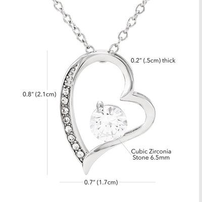 Beautiful Cubic Zirconia Heart Shape Necklace With Dad To Daughter Never Forget That How Much I Love You Message Card