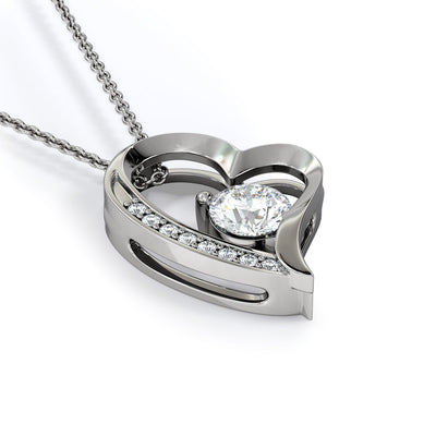 LOVE Forever Heart Necklace With Husband To Wife "Last Breath" Message card