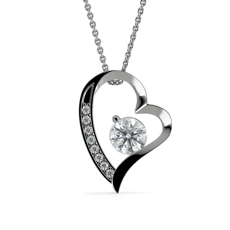 LOVE Forever Heart Necklace With Mom To Daughter Forever Message Card