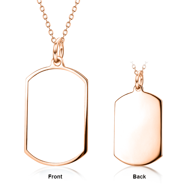 Custom Dog Tag Photo Necklace- Crystal Photo Pendant