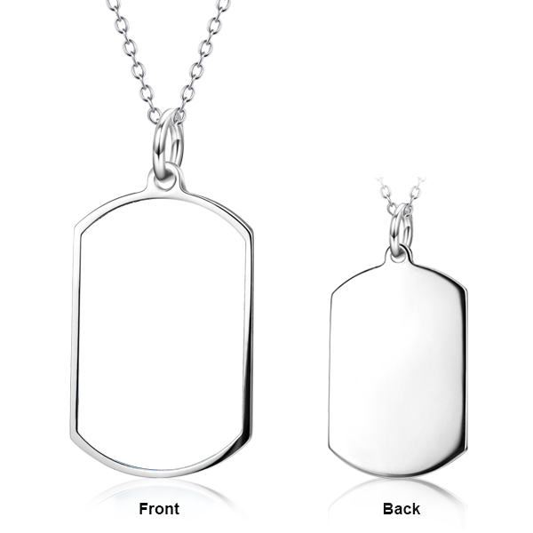 Custom Dog Tag Photo Necklace- Crystal Photo Pendant