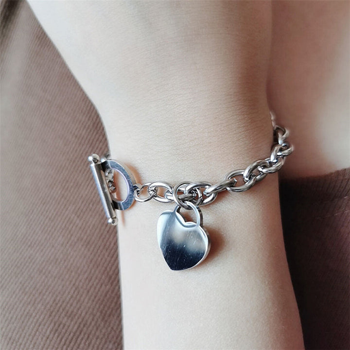 Personalized Bracelets-Photo Charm Bracelet-Name Engraved Bracelet-Stainless Steel Bracelet