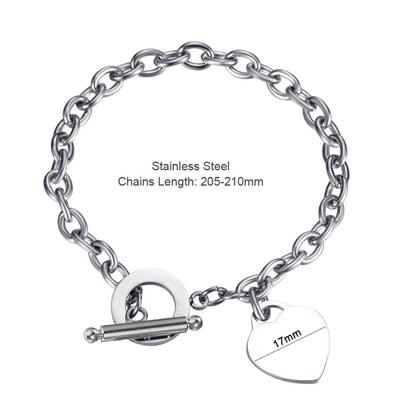 Personalized Bracelets-Photo Charm Bracelet-Name Engraved Bracelet-Stainless Steel Bracelet