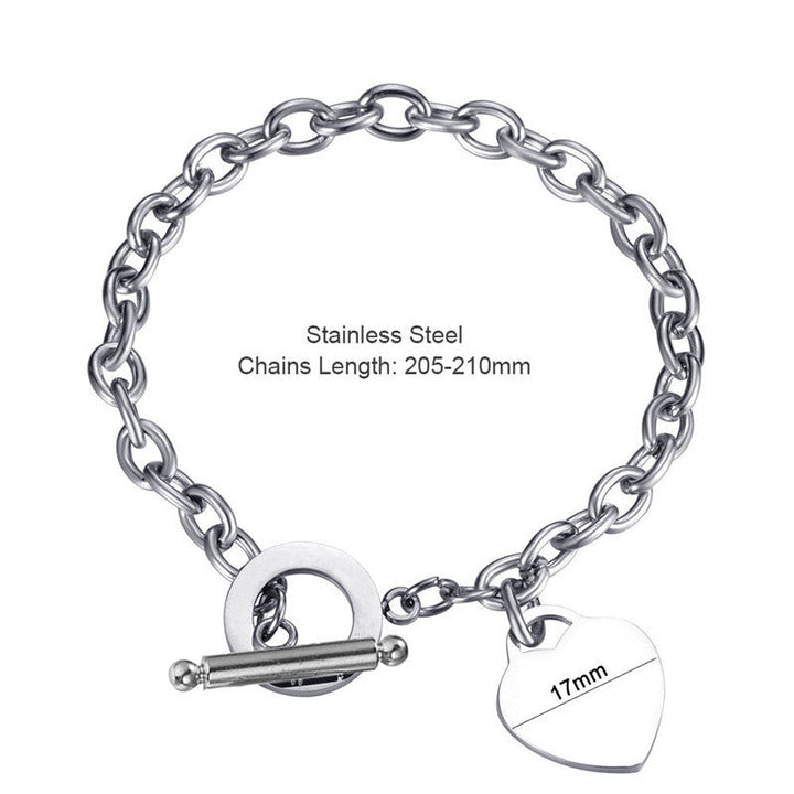 Personalized Bracelets-Photo Charm Bracelet-Name Engraved Bracelet-Stainless Steel Bracelet
