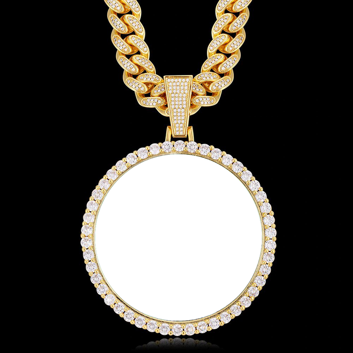 12MM Cuban Chain Personalized Photo Necklace- Best Necklace For Men