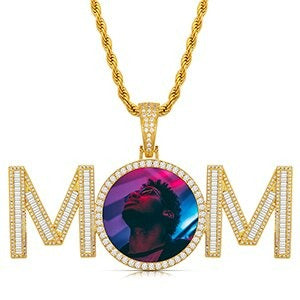 Custom Photo 'MOM' Pendant-in memory of mom necklace