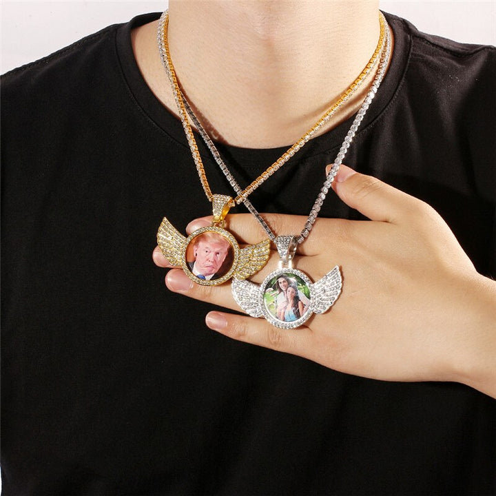 Angel wing necklace for men