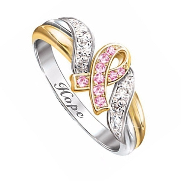 Pink Ribbon Ring- Breast Cancer Awareness Gift
