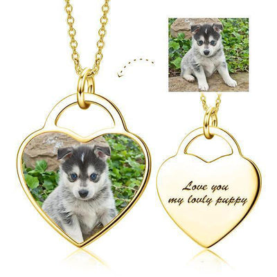 Personalized Heart Photo Necklace- Pet Photo Necklace