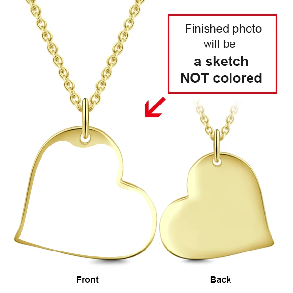 Heart Pendant Custom Pet Photo Necklace- Personalized Heart With Photo And Text