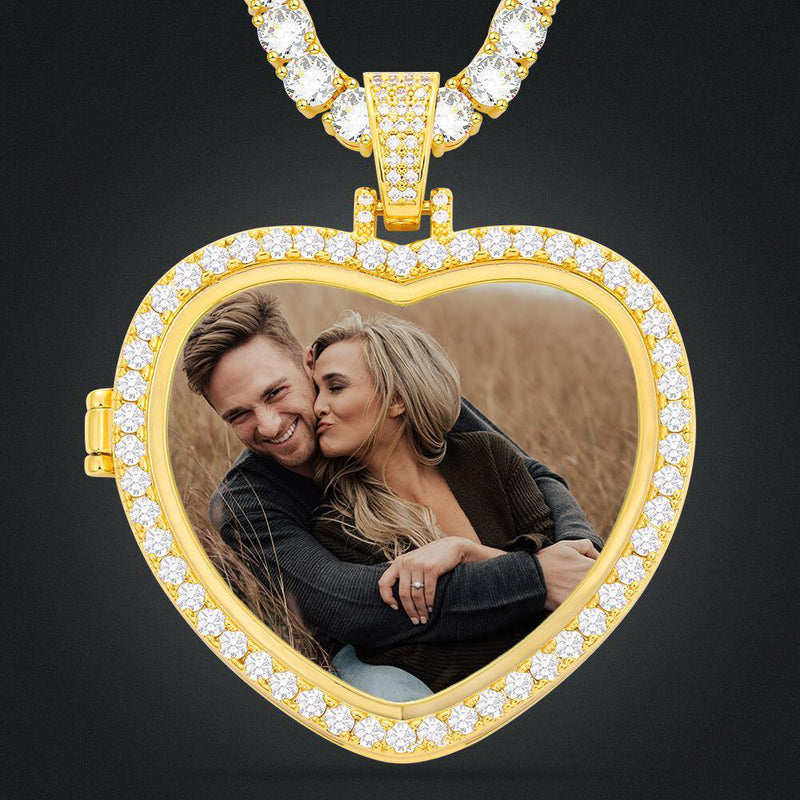 Personalized Heart Photo Necklace-Christmas Gifts For Grandparents-Christmas Gifts For Great Grandma-Christmas Gifts For Grandma
