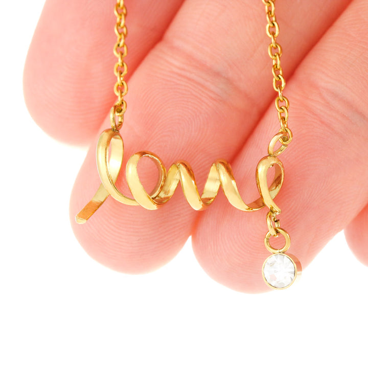 Scripted LOVE Necklace With Son To Mom "I Love You" Message Card