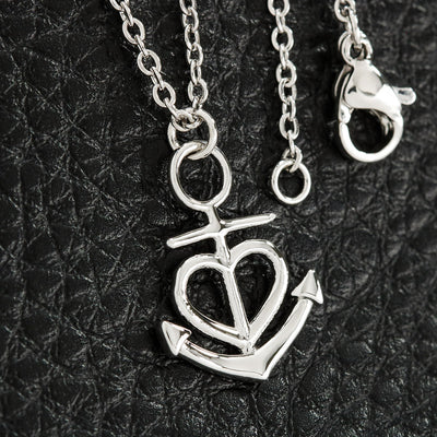 Anchor Heart Necklace With Husband To Wife "Forever and Always" Message Card