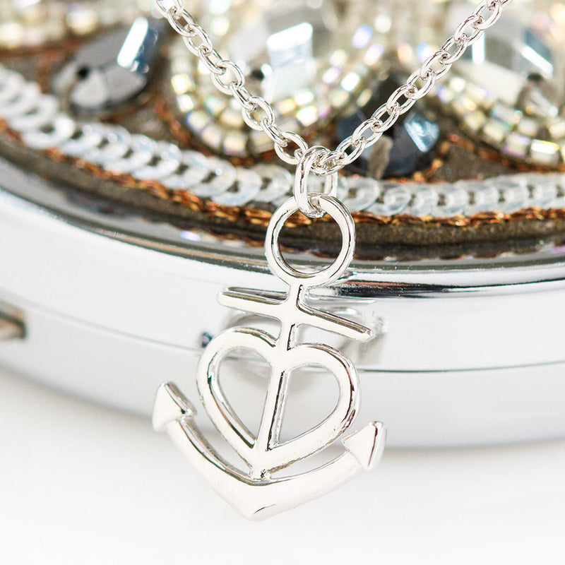 Gifts For Mom Anchor Heart Necklace With Son To Mom Adorable "I Love You" Message Card