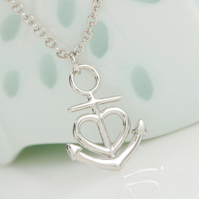 Anchor Heart Necklace With Husband To Wife "Forever and Always" Message Card