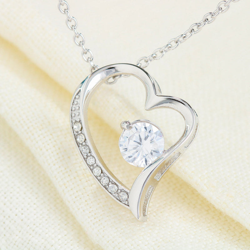 Beautiful LOVE Forever Heart Necklace With Husband To Wife Romantic "Heart To Heart" Message Card