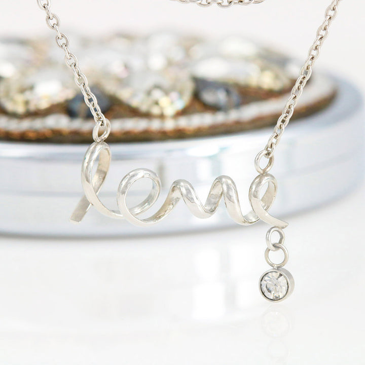 Scripted LOVE Necklace With Son To Mom "I Love You" Message Card