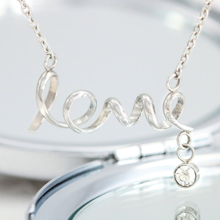 Scripted LOVE Necklace With Son To Mom "I Love You" Message Card