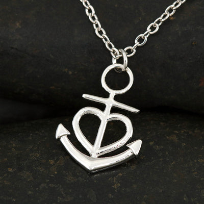 Anchor Heart Necklace With Husband To Wife "Together Everything" Message Card