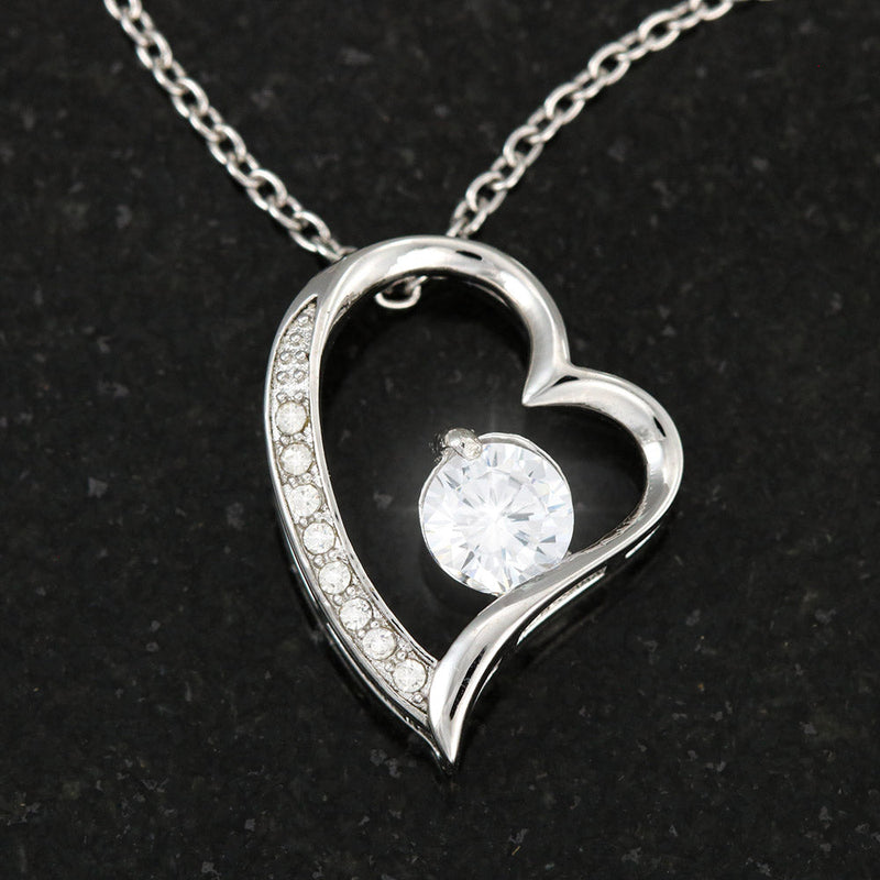 Beautiful LOVE Forever Heart Necklace With Son To Mom "The Best" Message Card