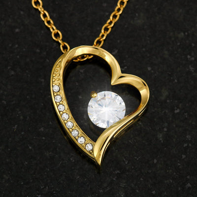 LOVE Forever Heart Necklace With Remembrance Piece Message Card (18k Gold Plated)