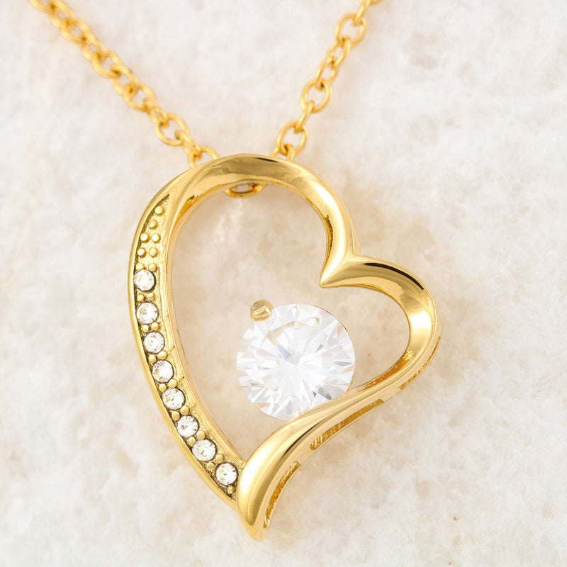 LOVE Forever Heart Necklace With Remembrance Piece Message Card (18k Gold Plated)