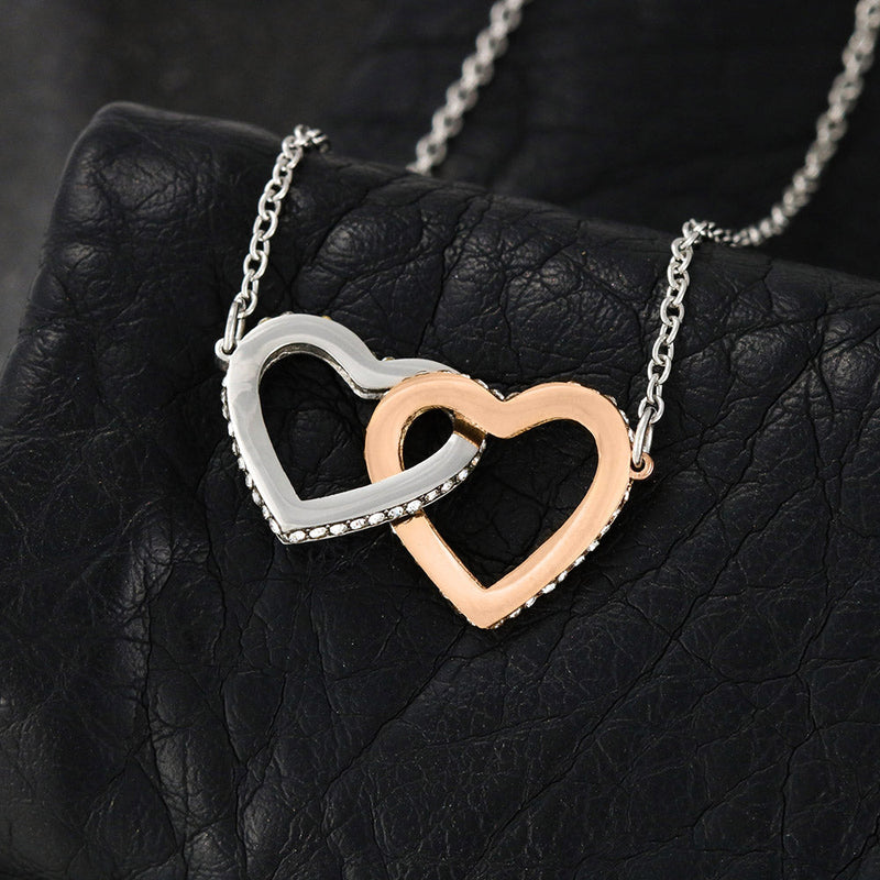 Gifts For Wife Interlocking Heart Necklace With "You Complete Me" Message Card
