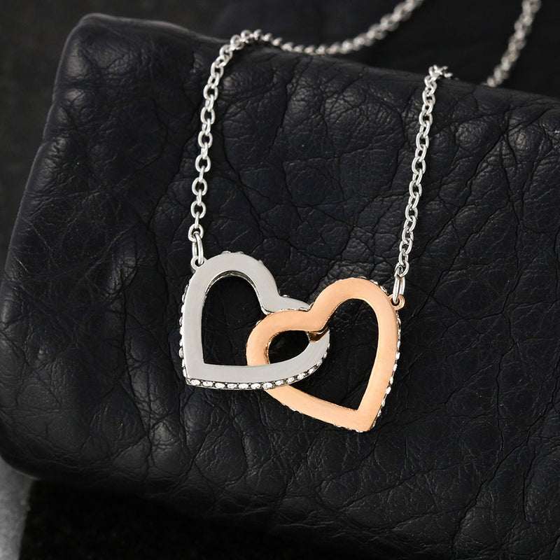 To My Wife Interlocking Heart Necklace With Together We&