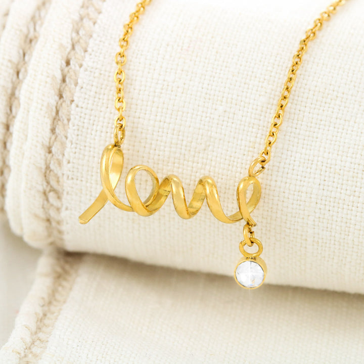 Scripted LOVE Necklace With Son To Mom "I Love You" Message Card