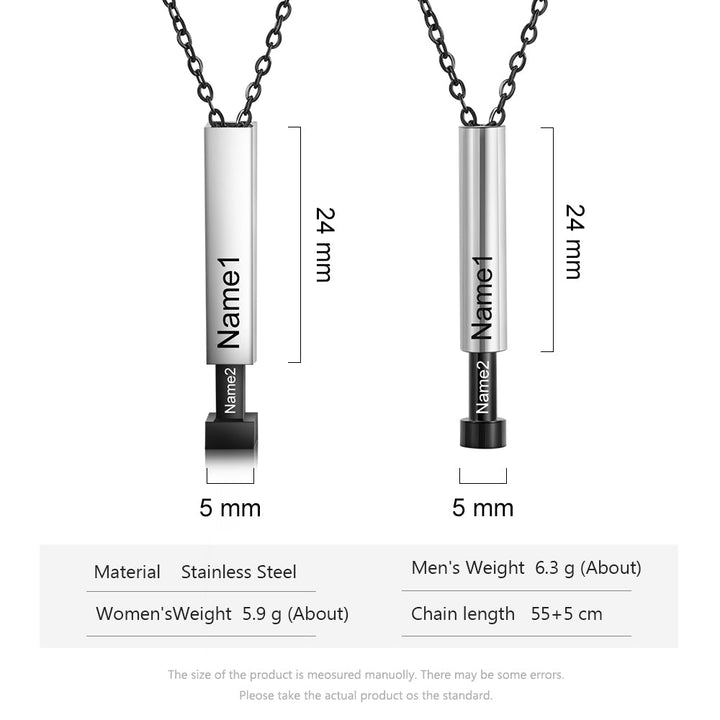 Brand New Custom Vertical Bar Name Necklace - Vertical Bar Couple Name Necklace