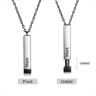 Brand New Custom Vertical Bar Name Necklace - Vertical Bar Couple Name Necklace