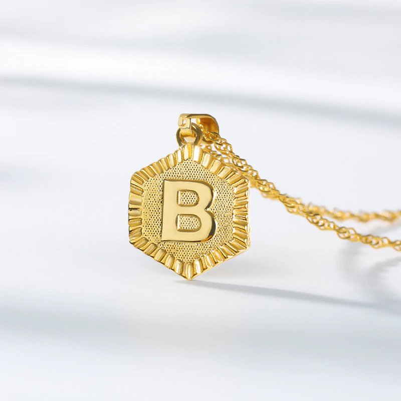 Vintage Charm Necklace - Initial Alphabet Necklace