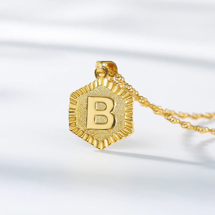 Vintage Charm Necklace - Initial Alphabet Necklace