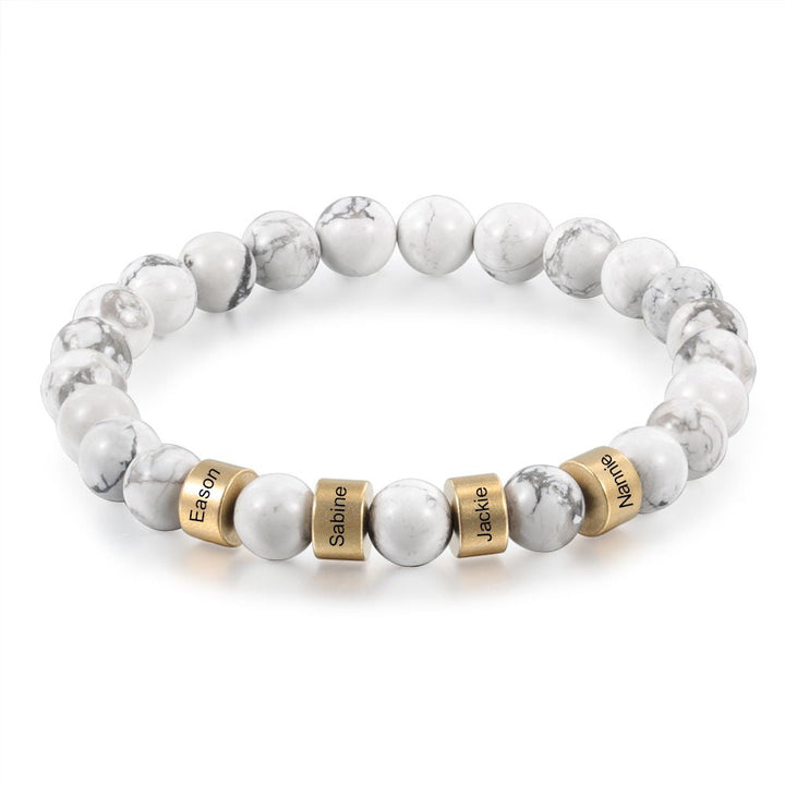 Personalized Bracelets-Beaded Bracelets-Name Engraved Bracelet