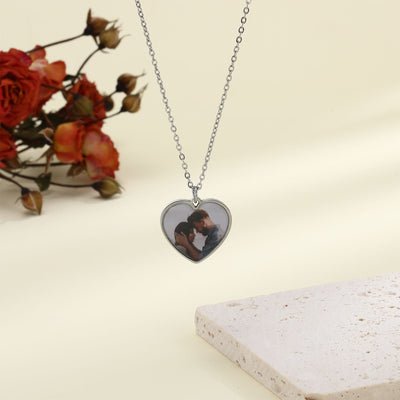 14k Gold Plated Heart Necklace- Personalized Heart Necklace With Photo Inside
