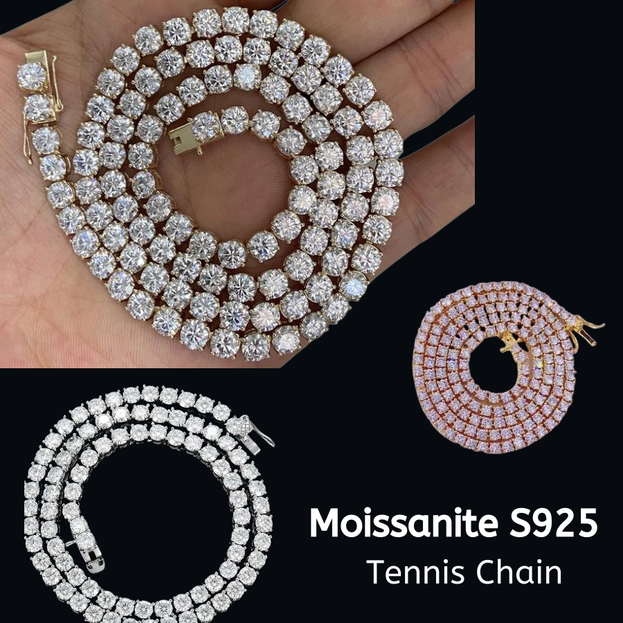 S925 Custom Photo Memory Medallions Solid Pendant Necklace With Moissanite Diamond-Golden Color