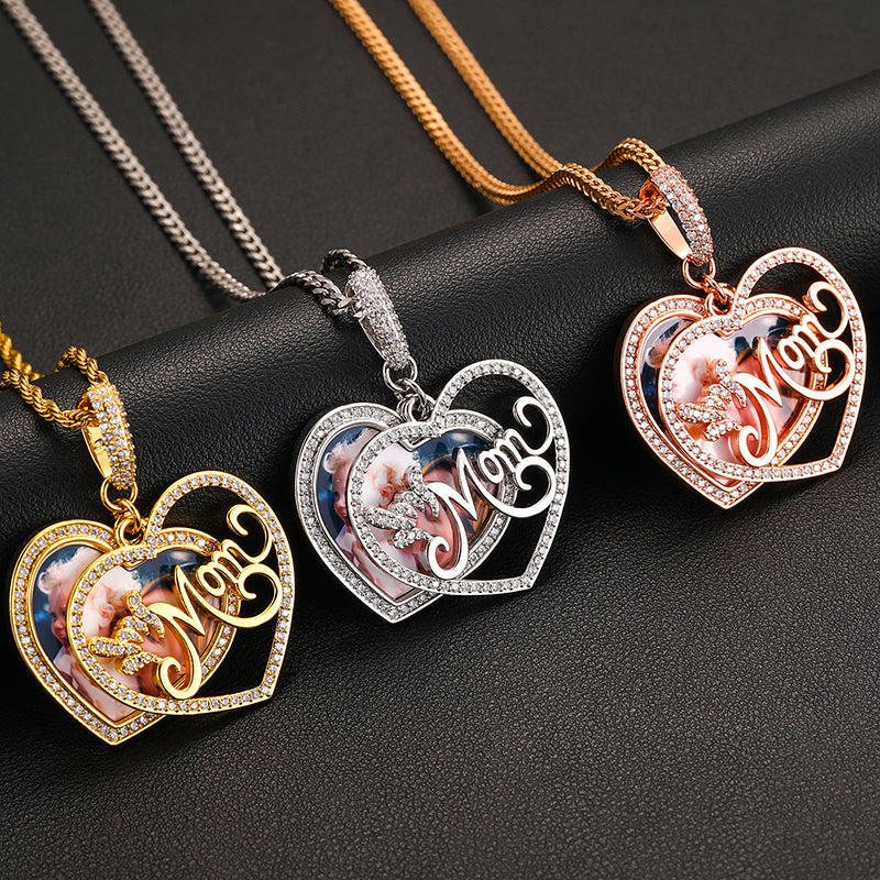 Necklace For Mom-Mom Necklaces-Birthday Gifts For Mom-Moissanite Pendant Necklace